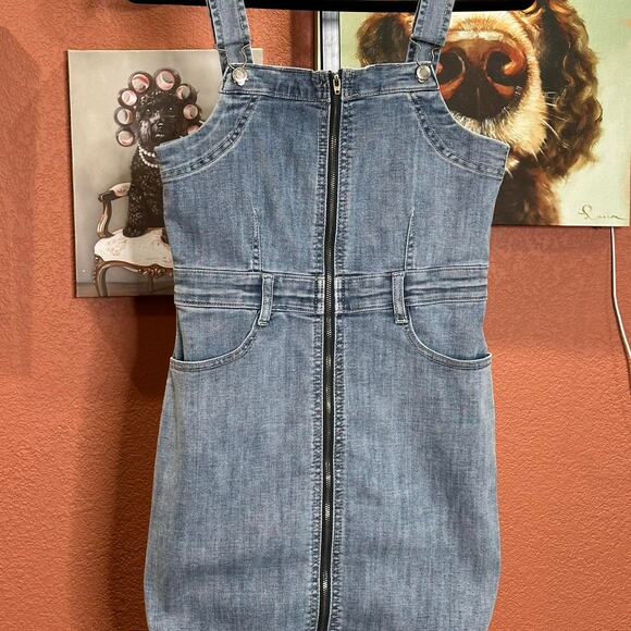 American Eagle Outfitters Denim Overall Dress | Size 4 | MSRP $70 - Picture 2 of 6